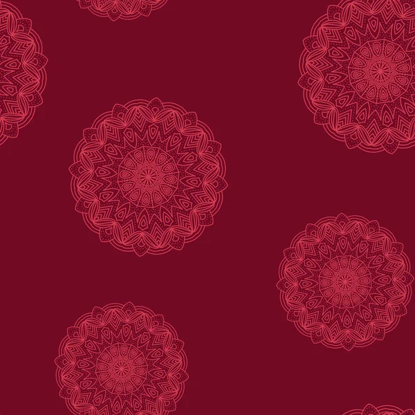 Motif floral rouge foncé sans couture — Image vectorielle