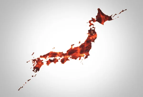 Estrutura da rede de segurança, Japão Mapa Ilustração de fundo — Fotografia de Stock