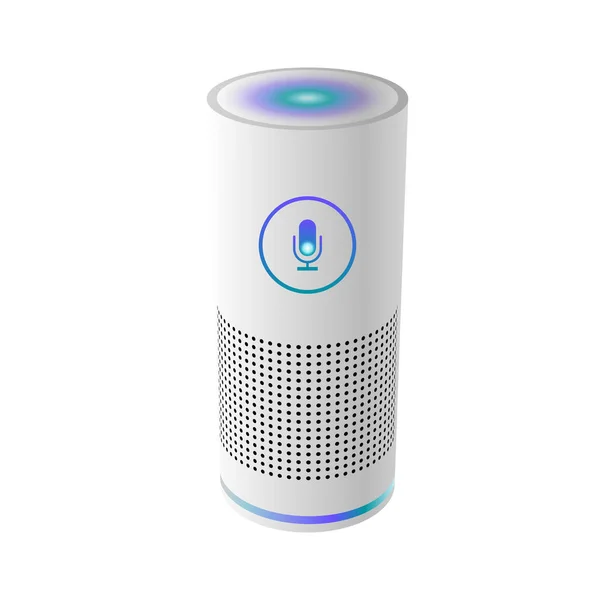 Voice control gebruiker interface smart speaker vectorillustratie — Stockvector