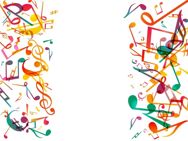 Colorful Music notes. Vector Illustration Abstract white background. — Stock Vector