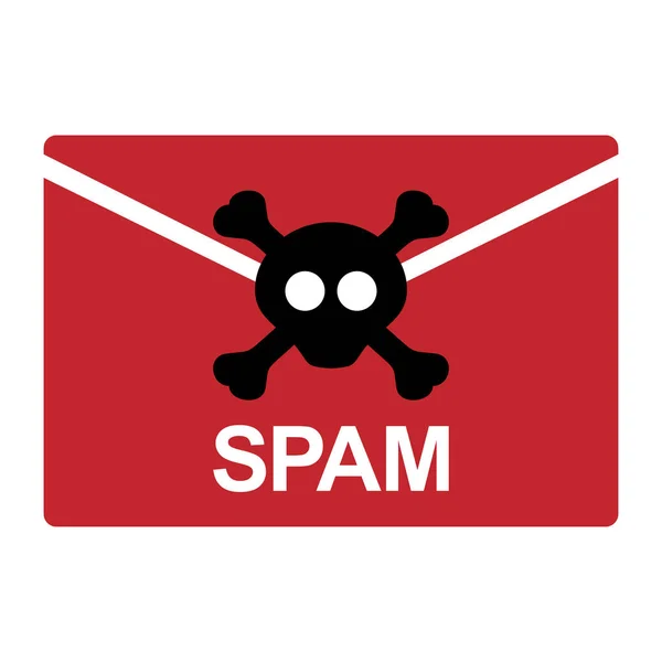 Spam, imagen del Spam del virus, ilustración del vector del icono color rojo — Archivo Imágenes Vectoriales