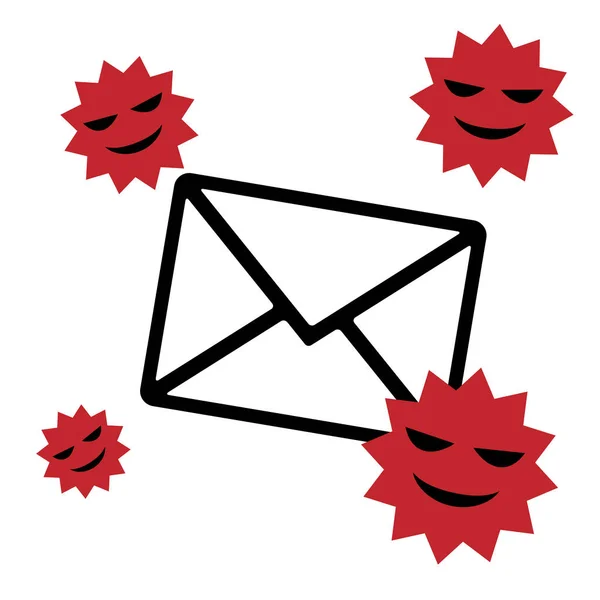Spam, imagen del Spam del virus, ilustración del vector del icono color rojo — Archivo Imágenes Vectoriales