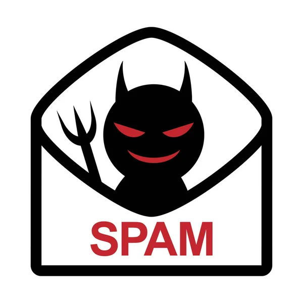 Spam, imagen del Spam del virus, ilustración del vector del icono color rojo — Archivo Imágenes Vectoriales