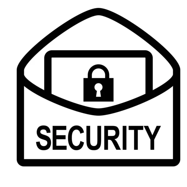 Sicherheitsschloss-Mail-Symbol isoliert. flaches Design Vektor Illustrationsmaterial auf weißem Hintergrund — Stockvektor