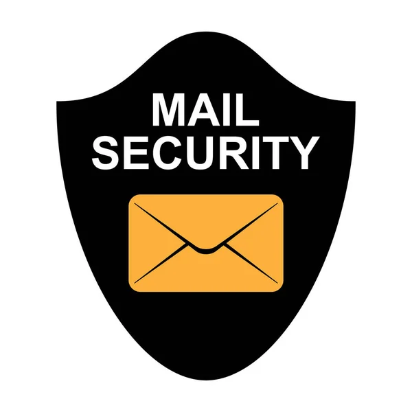 Sicherheitsschloss-Mail-Symbol isoliert. flaches Design Vektor Illustrationsmaterial auf weißem Hintergrund — Stockvektor