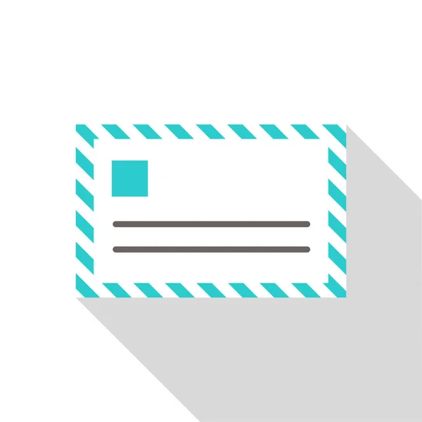 Icono de correo simple ilustración vector azul sobre fondo blanco . — Archivo Imágenes Vectoriales