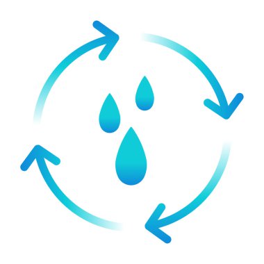 Beyaz arkaplan vektörü üzerindeki izole eko mavi suyu geri dönüştür