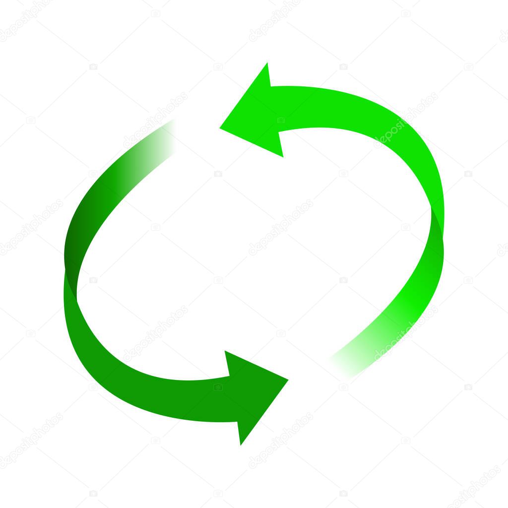 Recycle arrow icon isolated eco green on white background vector eps illustration