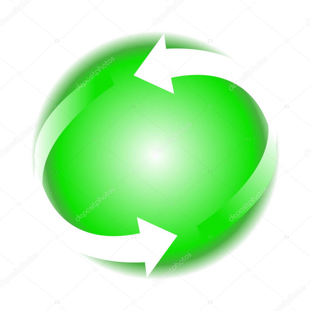 Recycle arrow icon isolated eco green on white background vector eps illustration