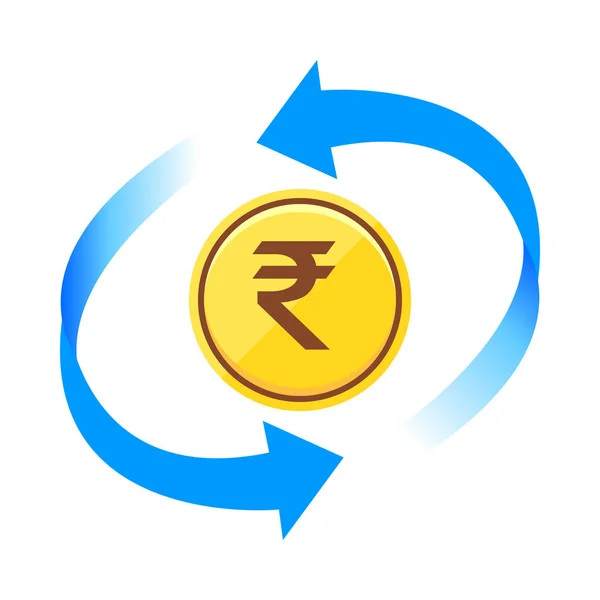 India Rupee Inr Money Trade Arrow Coin Vector Illustration Image — Stock Vector