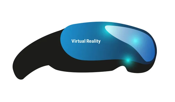 Virtual Reality Headset Head Mount Display Vector Illustration Blue Image — Stock Vector
