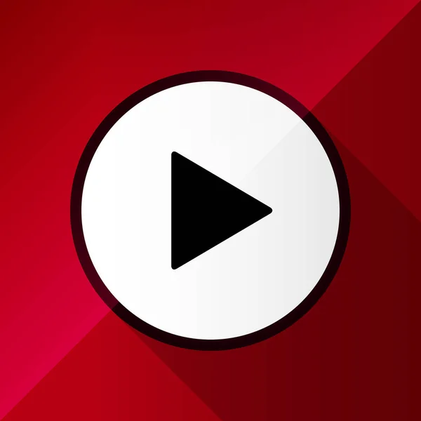 Videofilmwiedergabe Abspielknopf Symbol Vektor Illustration Rote Farbe — Stockvektor