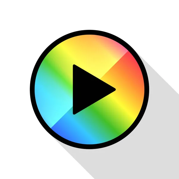 Videofilmwiedergabe Abspielknopf Symbol Vektor Illustration Regenbogenfarbe — Stockvektor