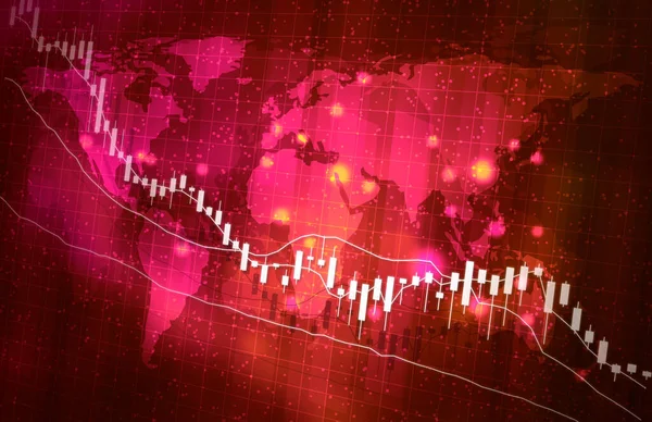 股票价格暴跌图片Coronavirus红色视觉设计 — 图库照片