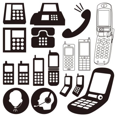 cep telefonu simgesi vektör çizim elementlerini ayarla