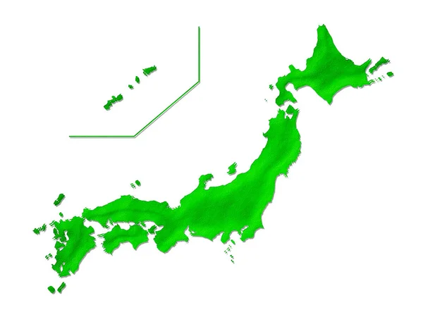 Japón Mapa Diseño Verde Imagen Ilustración — Foto de Stock