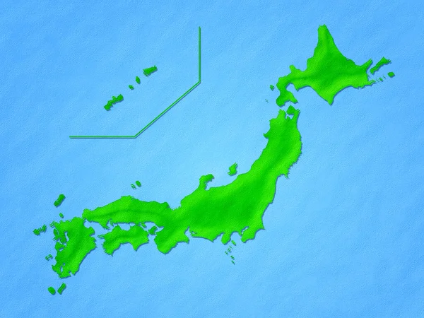 Japan Karte Design Grüne Bild Illustration — Stockfoto