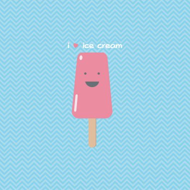 Pembe buzlu dondurma Kawaii sevimli tatlı tatlı