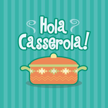 Hola Casserola İspanyol yemek yemek yiyecek illüstrasyon