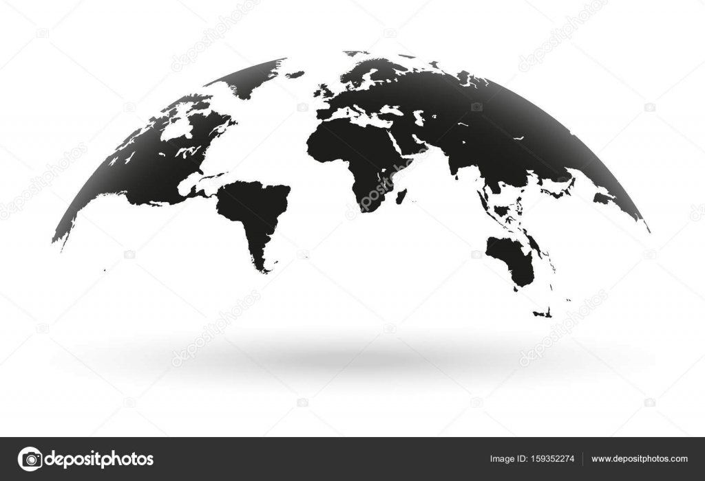 World Map Clip Art Black And White