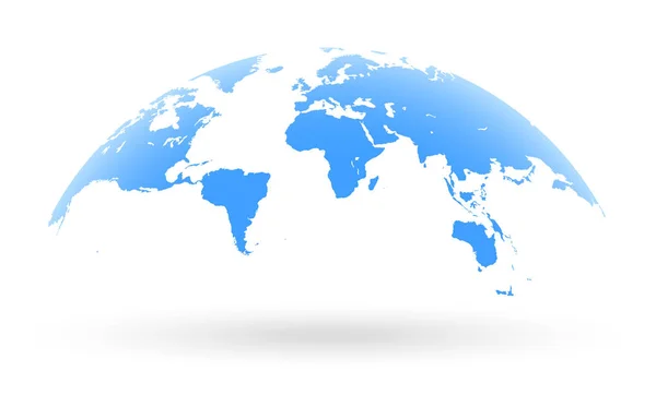 Mavi dünya haritası beyaz arkaplanda izole — Stok Vektör