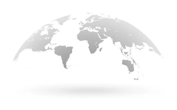 Mundo cinzento mapa globo isolado sobre fundo branco — Vetor de Stock