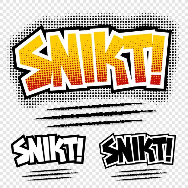 Illustrazione a fumetti "SNIKT" vettoriale — Vettoriale Stock