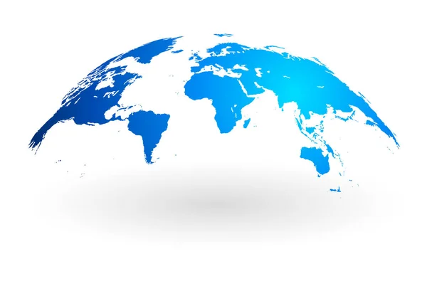 Kék világ térkép gömb elszigetelt fehér háttér — Stock Vector