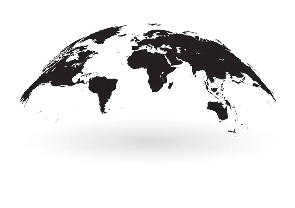 Mundo negro mapa globo isolado no fundo branco — Vetor de Stock