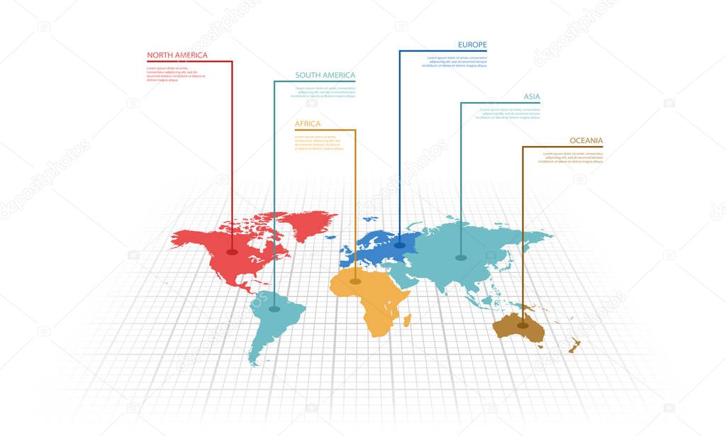Vector illustration infographic of the World map