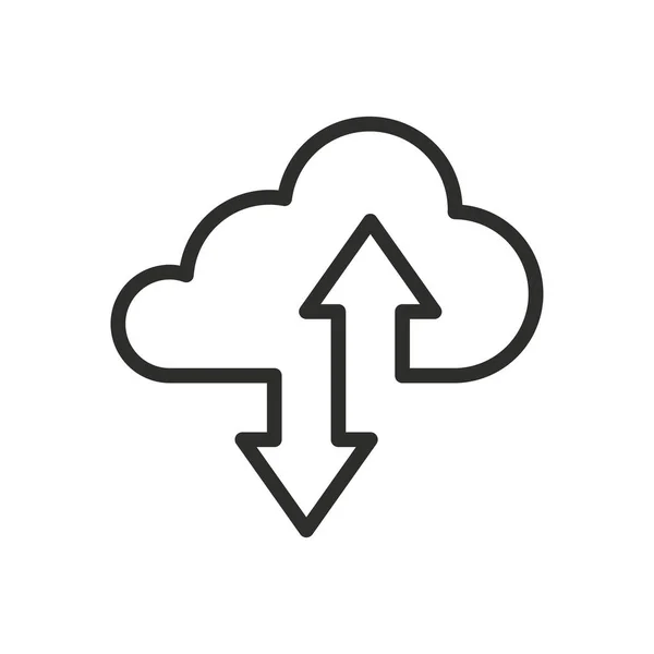 Cloud drive storage or cumulus cloud line art icon — Stockový vektor