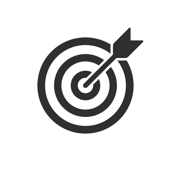 Ziel (Bullseye) mit Pfeillinien-Kunstsymbol für Apps und Webseiten — Stockvektor