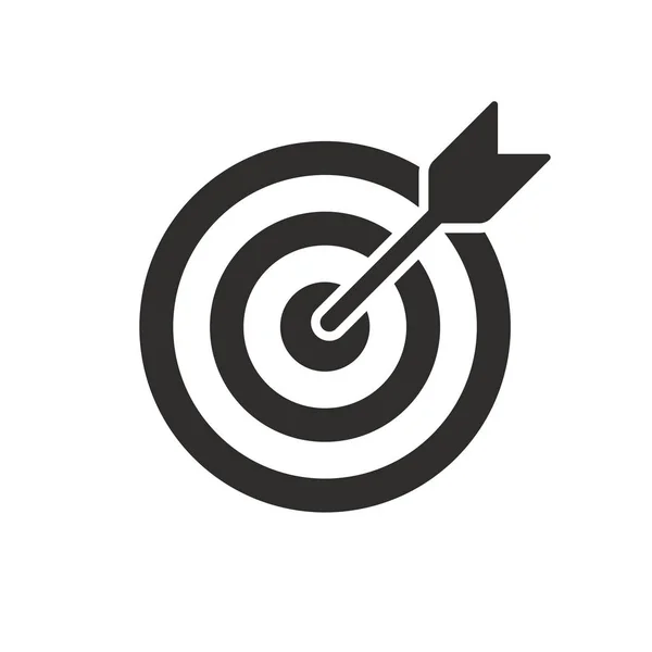 Target (bullseye) with arrow line art icon for apps and websites — стоковый вектор