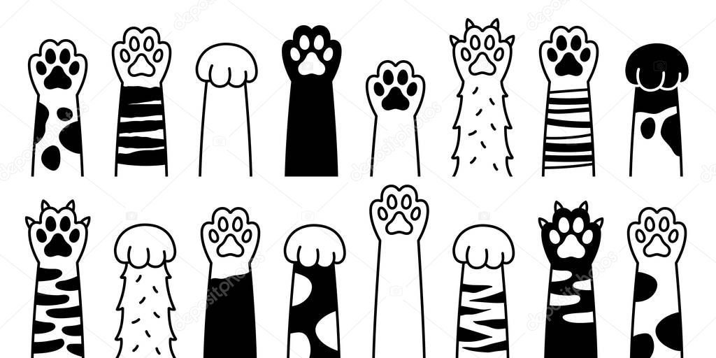 Cat paw vector dog paw cat breed vector doodle illustration