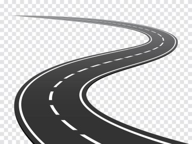 Virajlı yol. Seyahat trafiği eğimli otoyol.