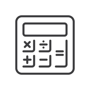 Hesap makinesi ikon vektörü. İş simgesi