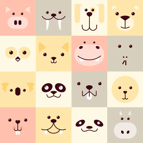 Conjunto de ícones de animais. Conjunto plano de ícones vetoriais animais —  Vetores de Stock