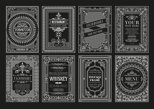 Vintage set cartes rétro . — Image vectorielle