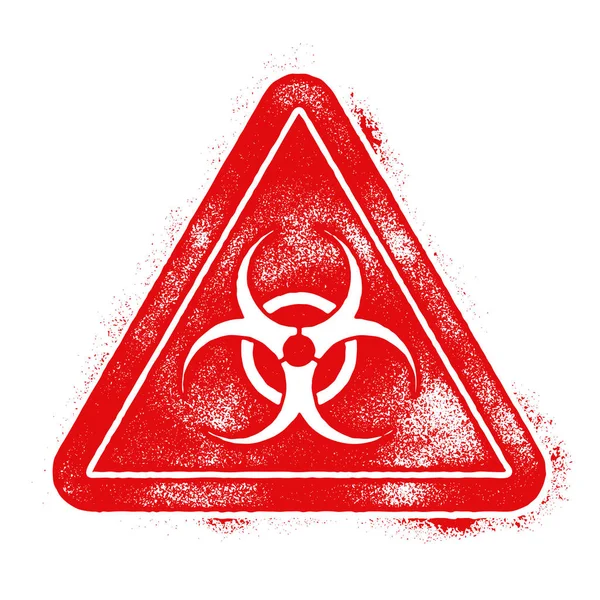 Biohazard / biological hazard tanda peringatan atau simbol vektor datar - Stok Vektor