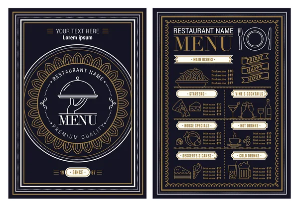 Vector Restaurant Menu Template — Stock Vector