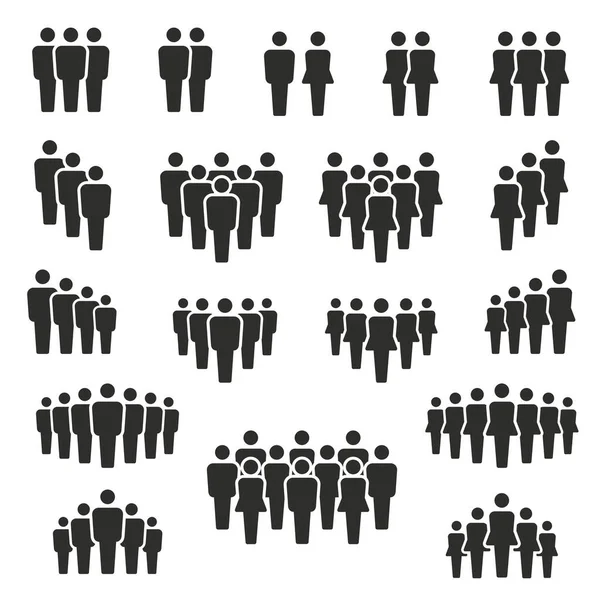 人和人口图标集 矢量和图解 — 图库矢量图片