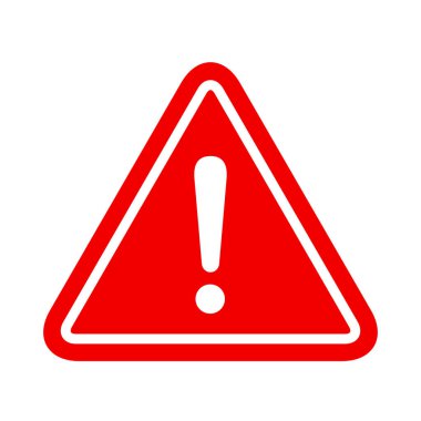 Beyaz arkaplanda kırmızı alarm simgesi