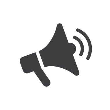 Megafon simgesi. Vektör illüstrasyonu, düz tasarım