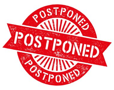 Grunge kırmızısı beyaz arkaplandaki lastik mühürü ertele