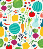 Картина, постер, плакат, фотообои "seamless pattern with illustrations of vegetables", артикул 364833390