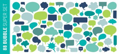 Renkli Konuşma Baloncukları seti ve dokusu