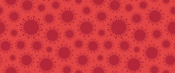 Coronavirus Concepto Banner Con Patrón Transparente Nueva Enfermedad Covid Peligrosa — Archivo Imágenes Vectoriales