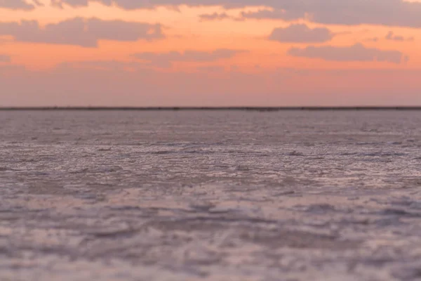 Соль Соль Розового Озера Окрашенные Микроводорослями Dunaliella Salina Известные Своими — стоковое фото