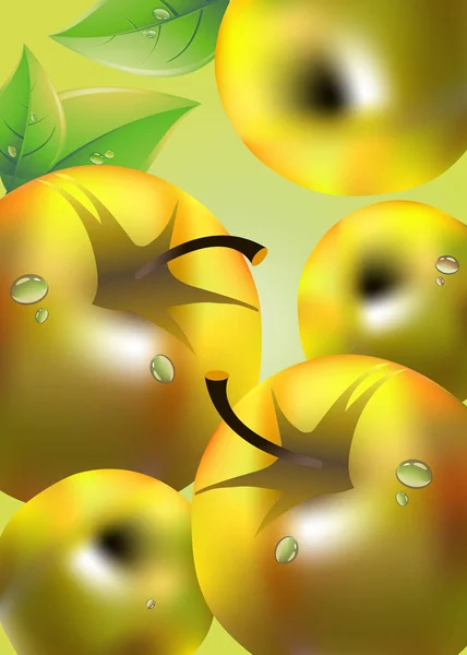 Wektor owoce liść ilustracja jabłko świeże — Zdjęcie stockowe