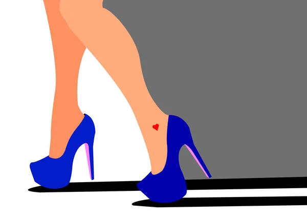 Vektor Mode Illustration Silhouette Skizze Schuhe — Stockvektor